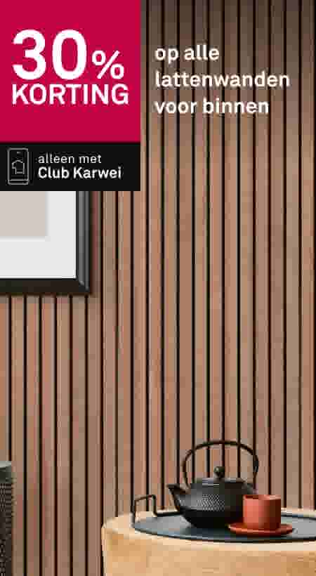 30% korting op alle lattenwanden voor binnen