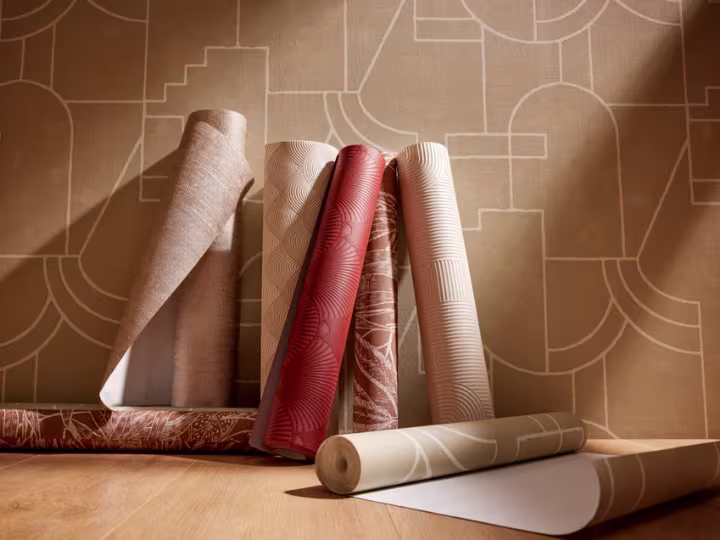 rollen vliesbehang in beige en bruin