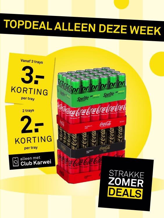Stapelkorting op trays Coca-Cola en Sprite