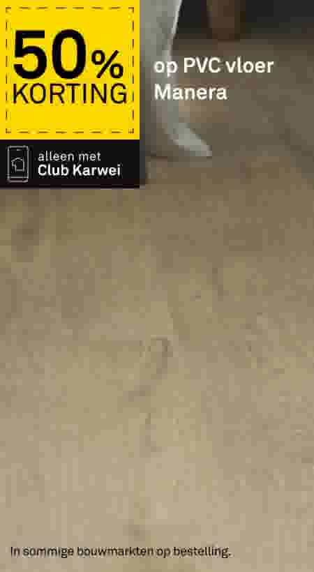 50% korting op PVC vloer Manera, lichtbruine houtlook vloer, alleen met Club Karwei.