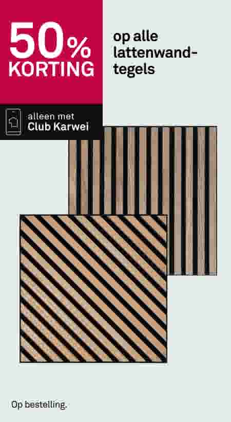 50% korting op alle lattenwandtegels