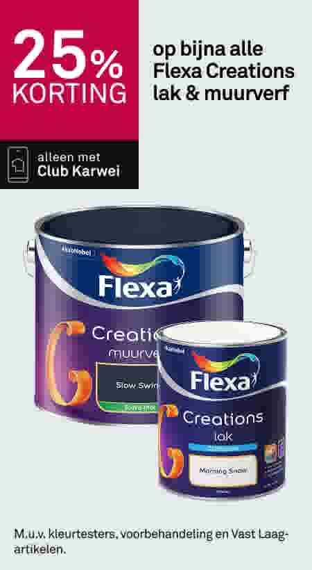 25% korting op bijna alle Flexa Creations lak & muurverf