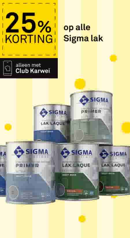 25% korting op alle Sigma lak