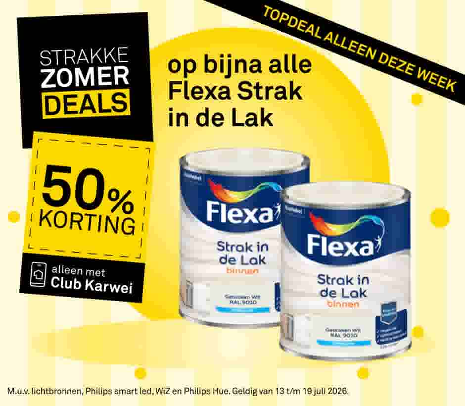 50% korting op bijna alle  Flexa Strak  in de Lak