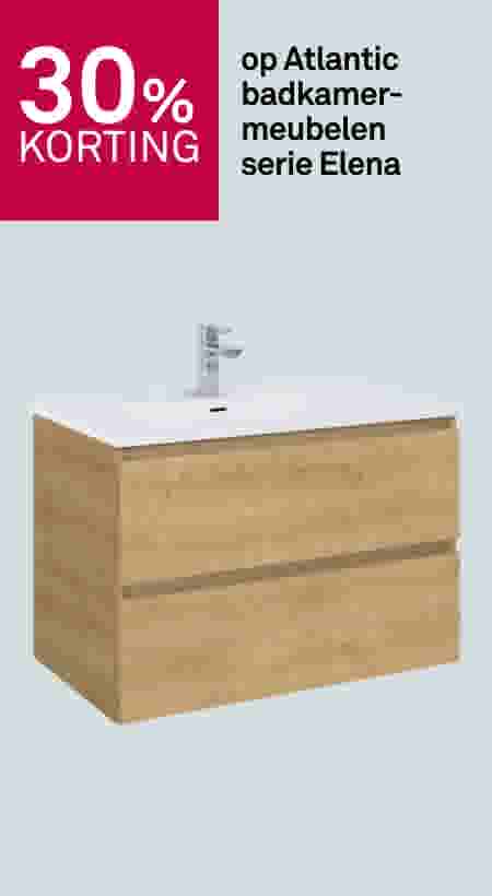 30% korting op Atlantic badkamermeubelen serie Elena