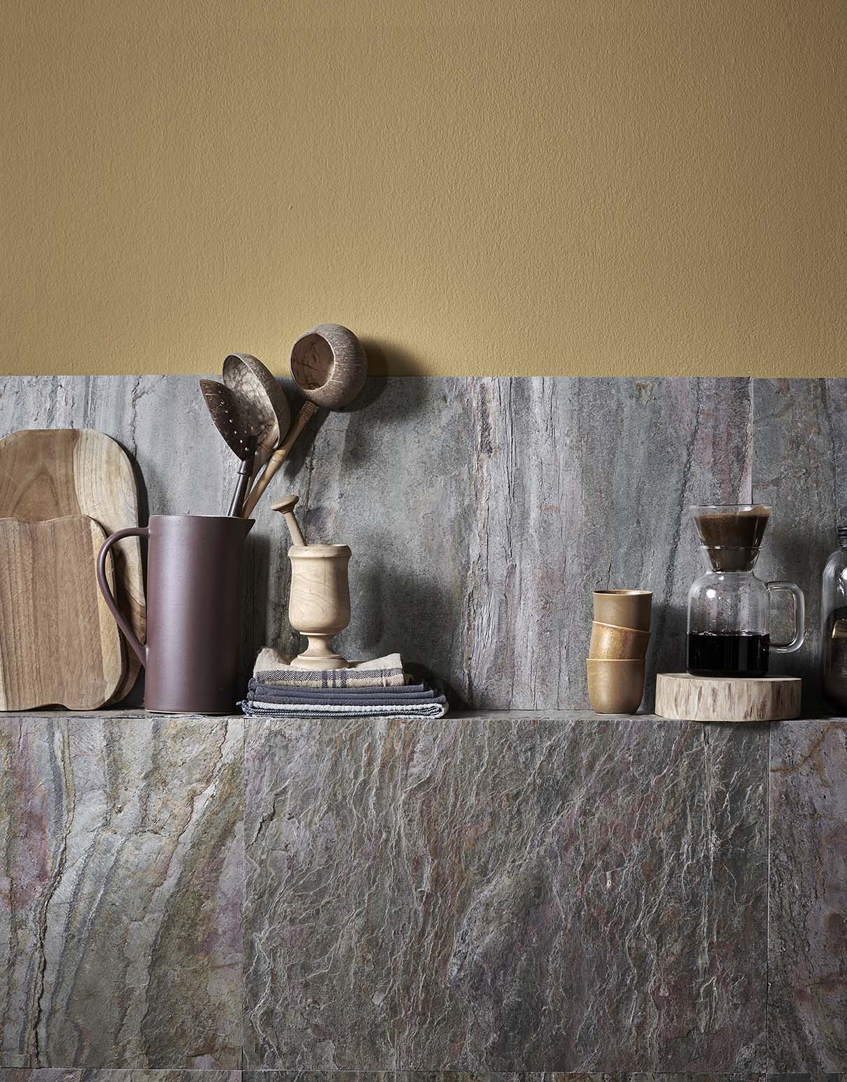 Muurdecoratie ideeën natuursteen 