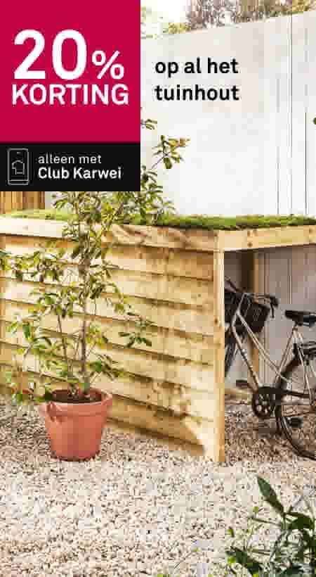 20% korting op al het tuinhout