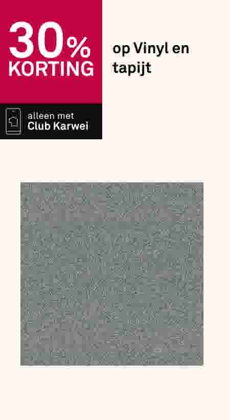30% korting op Vinyl en tapijt