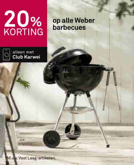 20% korting op alle Weber barbecues