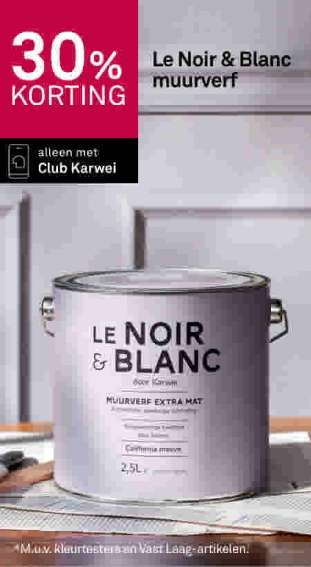30% korting Le Noir & Blanc muurverf