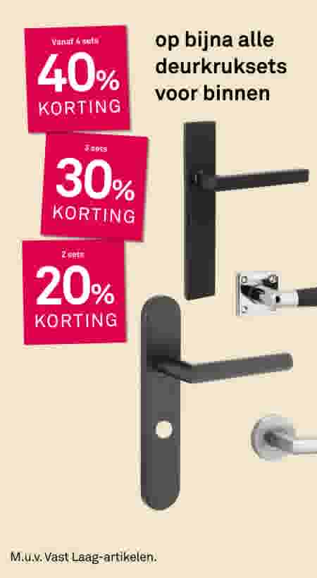 Stapelkorting op bijna alle deurkruksets voor binnen