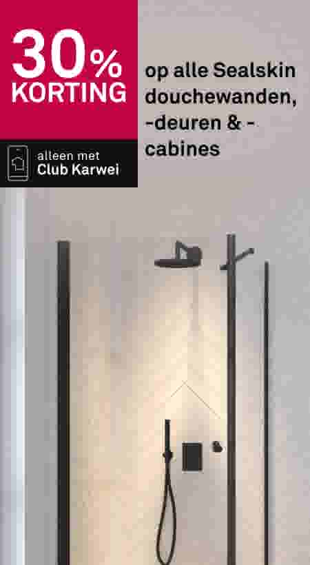 30% korting op alle Sealskin douchewanden, -deuren & -cabines