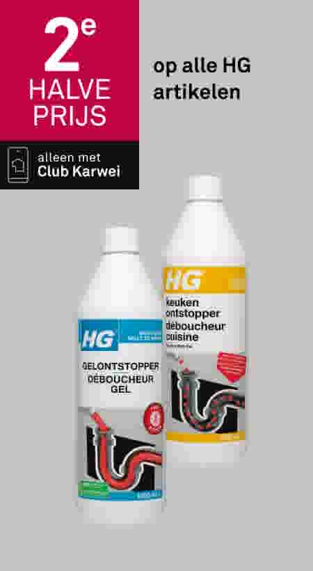 2e halve prijs op alle HG artikelen