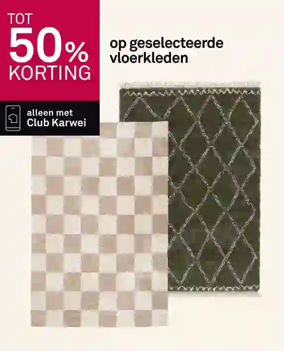 Tot 50% korting op geselecteerde vloerkleden