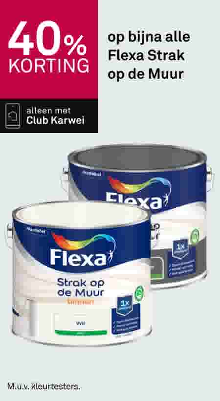 40% korting op Flexa Strak op de Muur verfblikken, alleen met Club Karwei