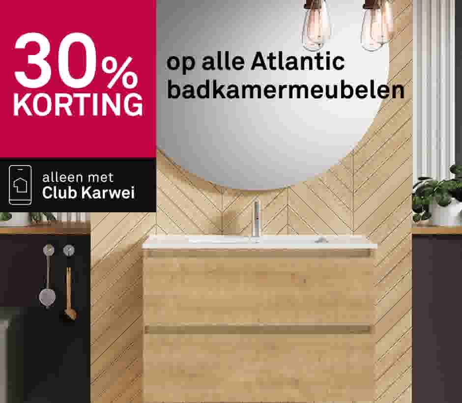 30% korting op alle Atlantic badkamermeubelen