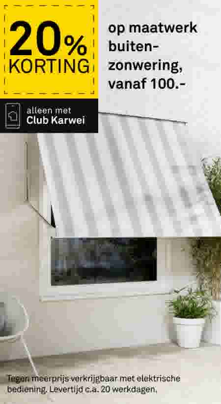 20% korting op maatwerk zonwering