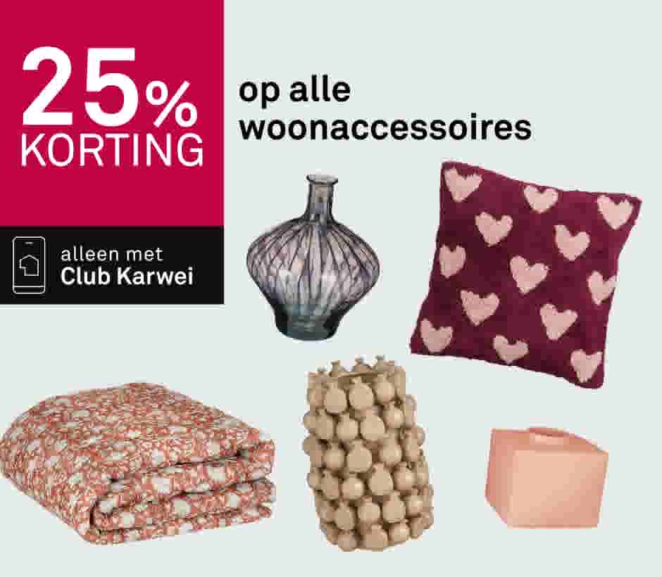 25% korting op alle woonaccessoires