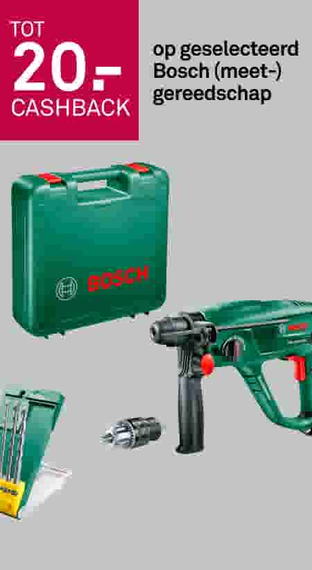 Tot 20.- cashback op geselecteerd Bosch (meet-) gereedschap