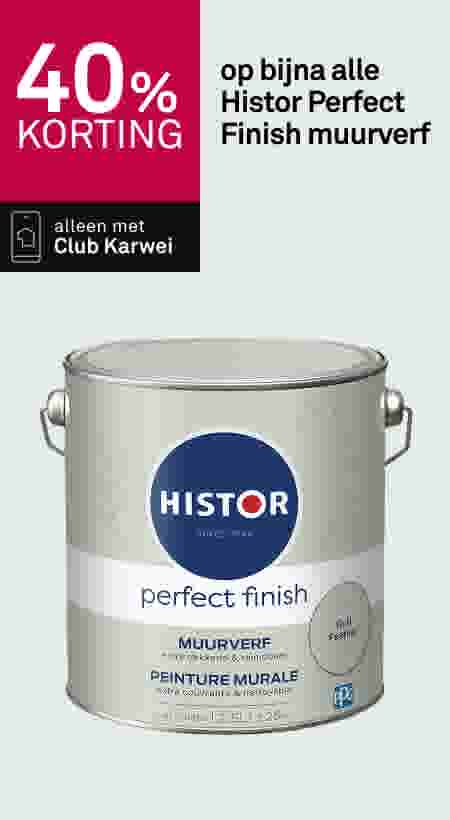 40% korting op bijna alle Histor Perfect Finish muurverf