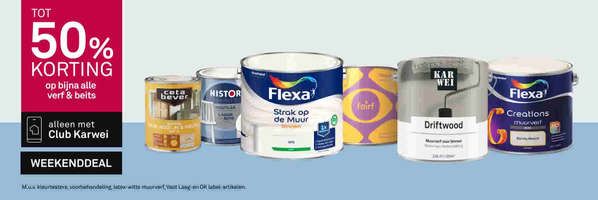 Tot 50% korting op bijna alle verf & beits