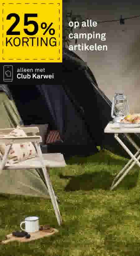 25% korting op alle camping artikelen