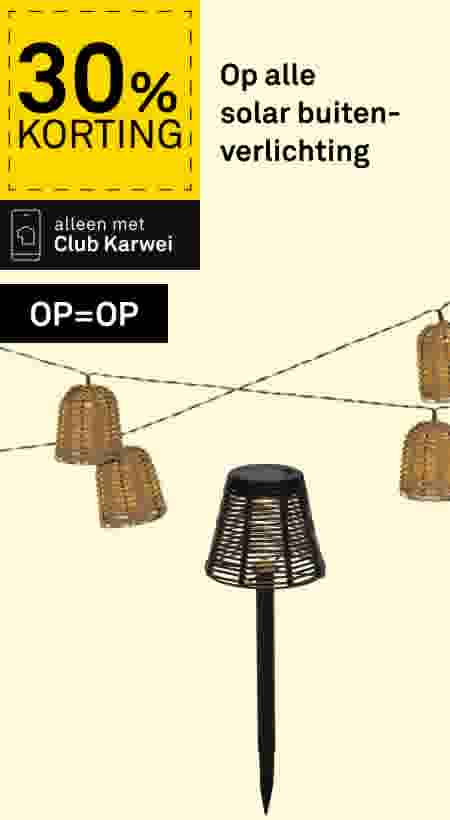 30% korting Op alle solar buitenverlichting
