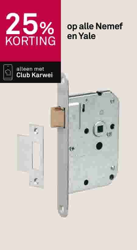 25% korting op alle Nemef en Yale