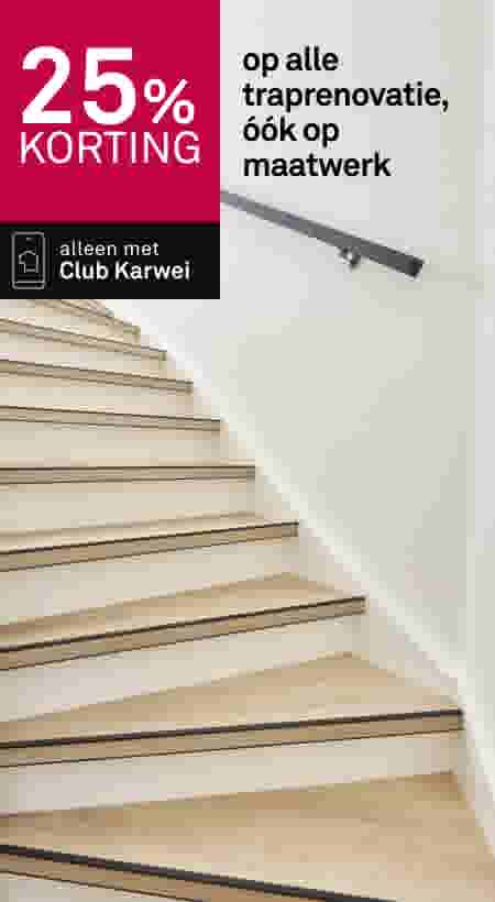 25% korting op alle traprenovatie, óók op maatwerk