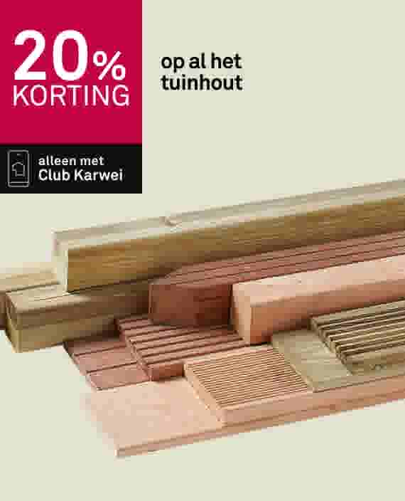 20% korting op al het tuinhout