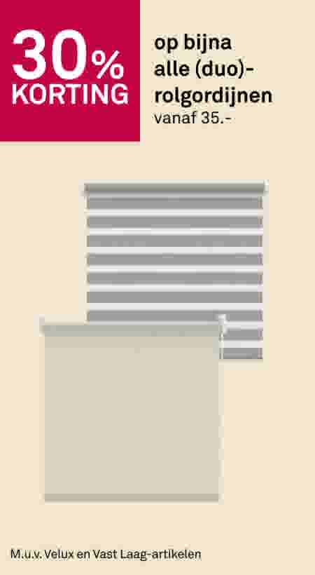 30% korting op bijna alle (duo)rolgordijnen
