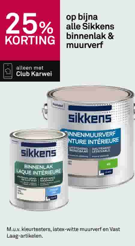 25% korting op bijna alle Sikkens binnenlak & muurverf