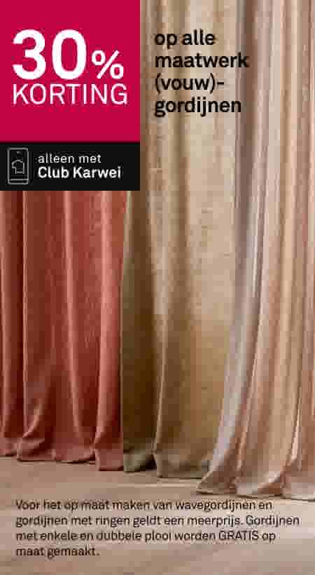 30% korting op alle maatwerk (vouw)-gordijnen