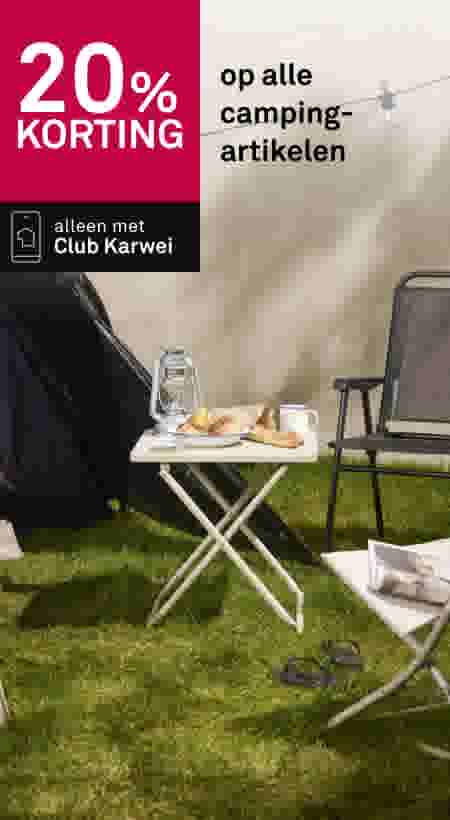 20% korting op alle campingartikelen