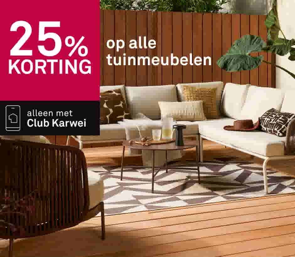 25% korting op alle tuinmeubelen