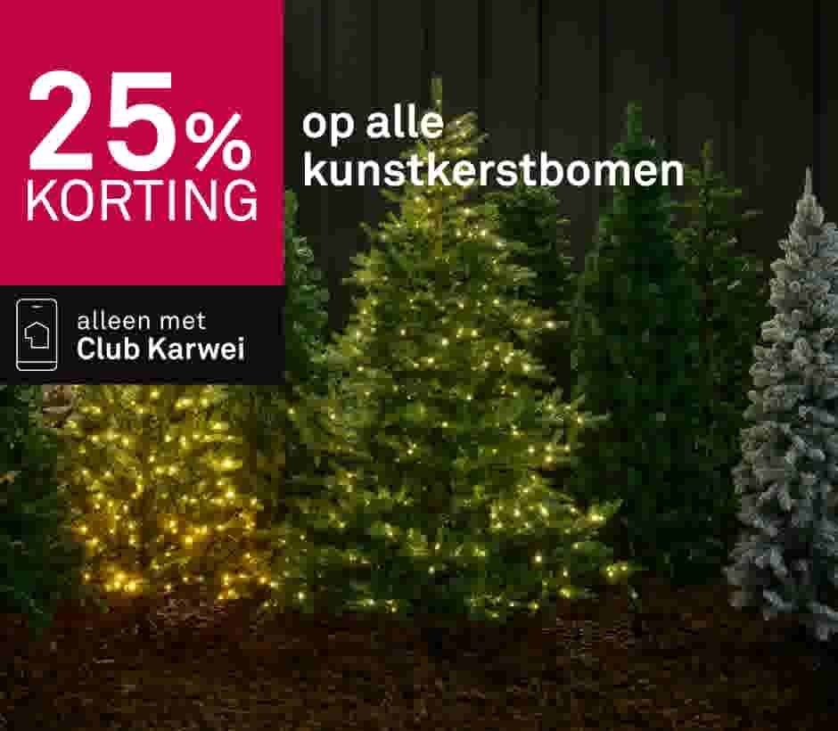 25% korting op alle kunstkerstbomen