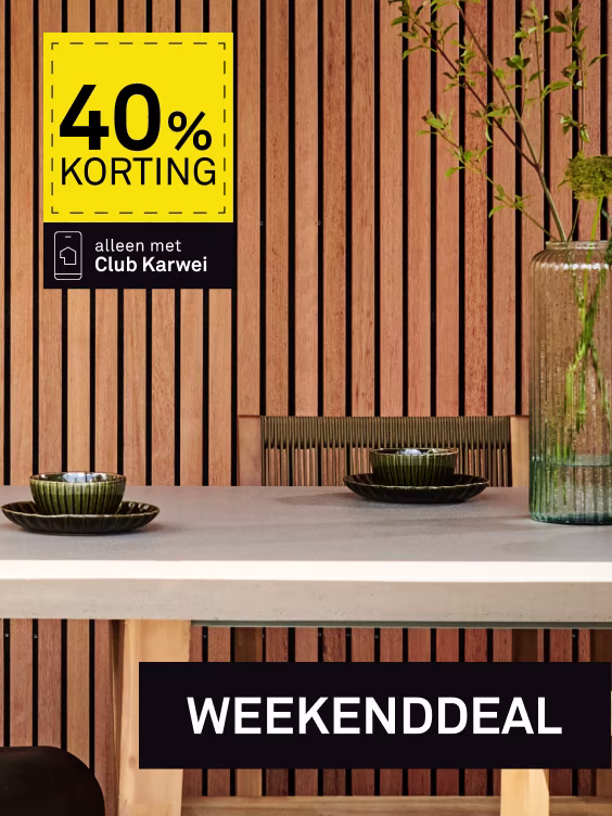 40% korting op bijna alle lattenwanden  voor binnen en buiten