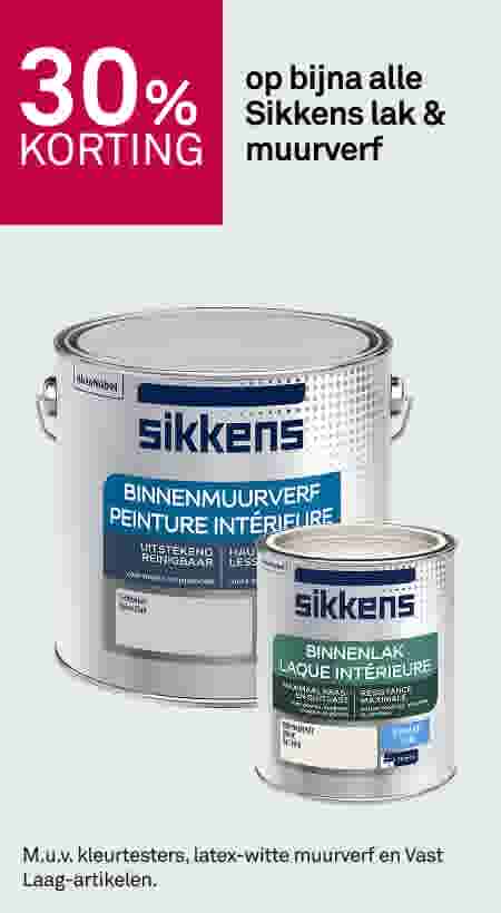 30% korting op bijna alle Sikkens lak & muurverf