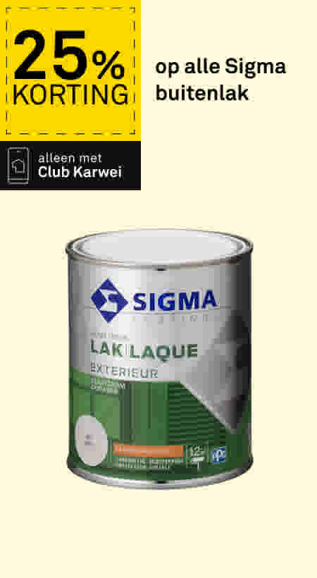 25% korting op alle Sigma buitenlak
