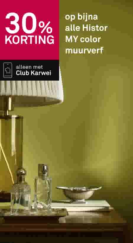 30% korting op bijna alle Histor MY color muurverf