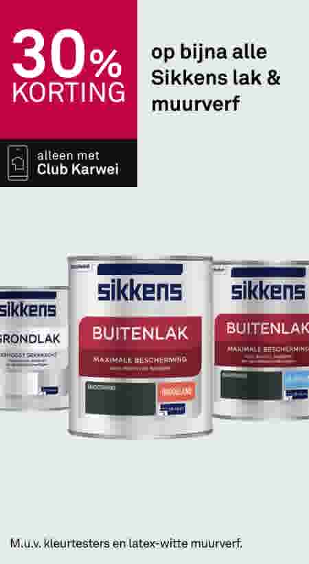 30% korting op bijna alle Sikkens lak & muurverf