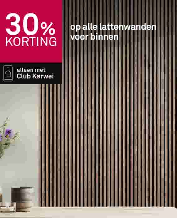 30% korting op alle lattenwanden voor binnen