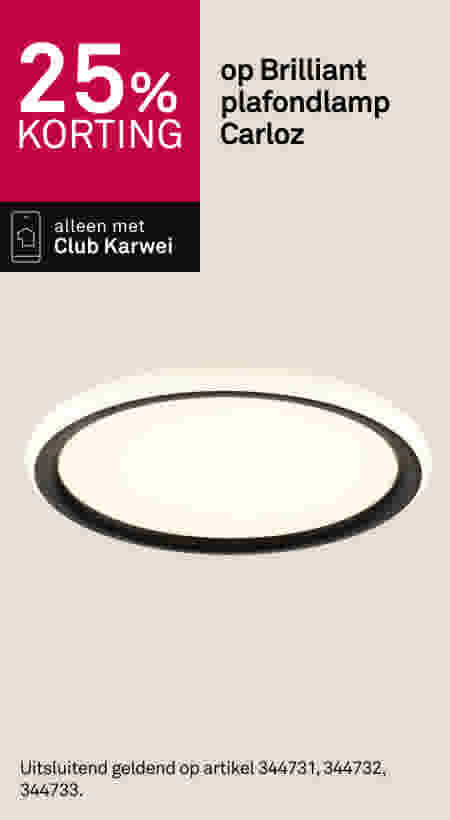 25% korting op Brilliant plafondlamp Carloz
