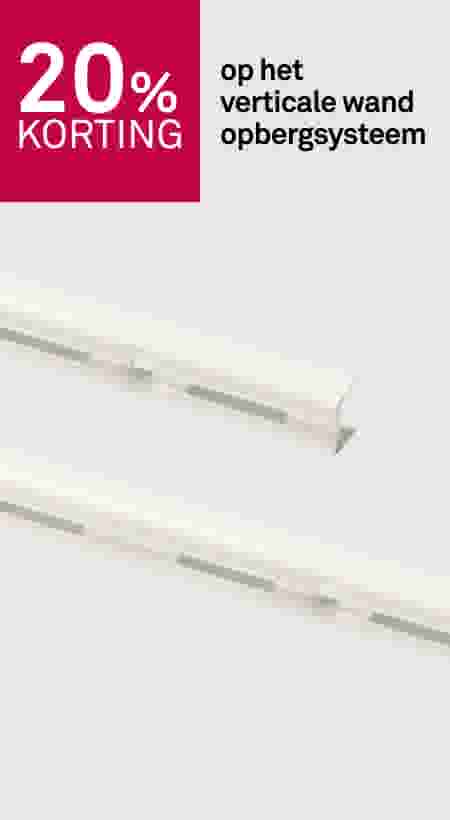 20% korting op het verticale wand opbergsysteem