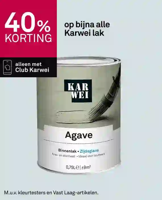40% korting op bijna alle KARWEI lak