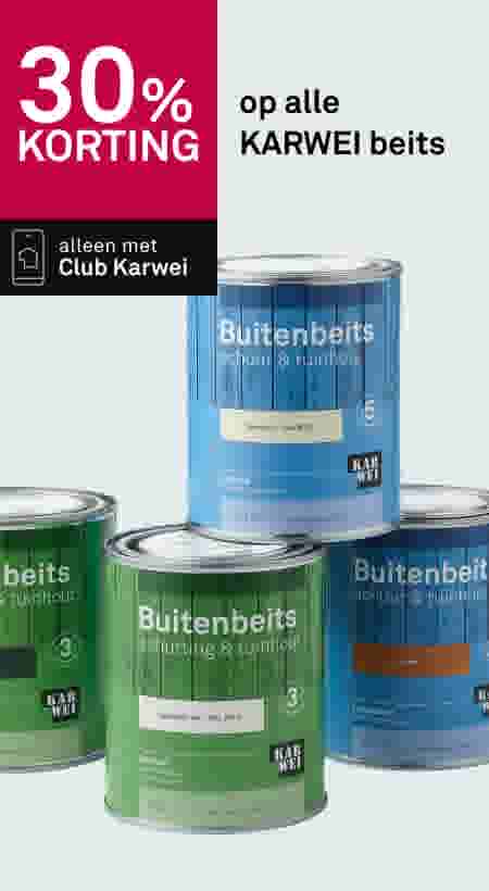 30% korting op alle KARWEI beits