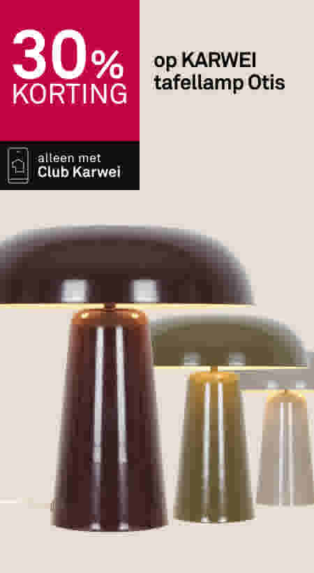 30% korting op KARWEI tafellamp Otis