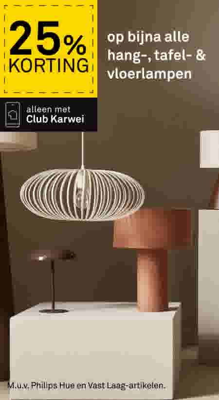 25% korting op bijna alle hang-, tafel- & vloerlampen