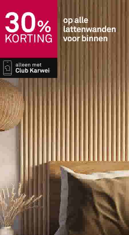 30% korting op alle lattenwanden voor binnen