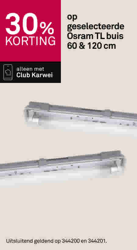 30% korting op geselecteerde Osram TL buis 60 & 120 cm